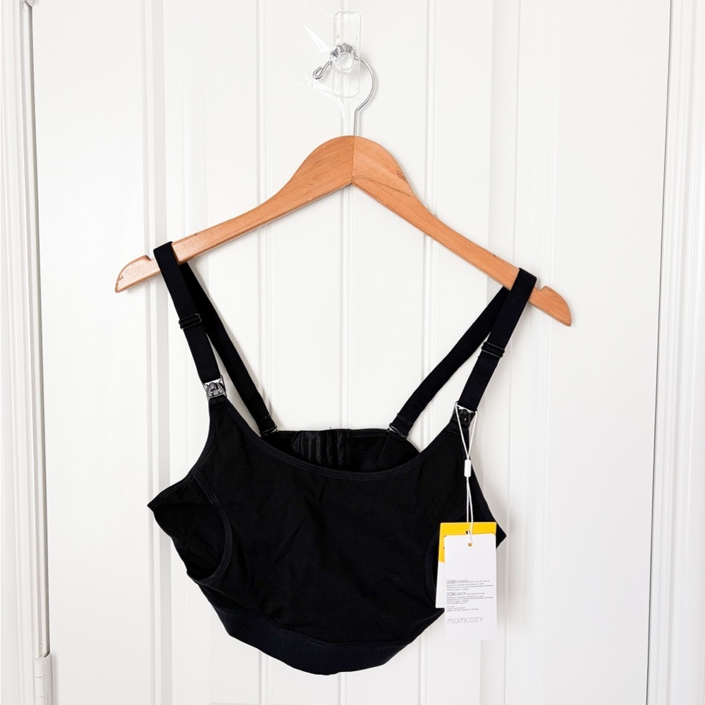 Momcozy NWT 2 in 1 Hands Free Pumping and Nursing Bra Black Size Medium